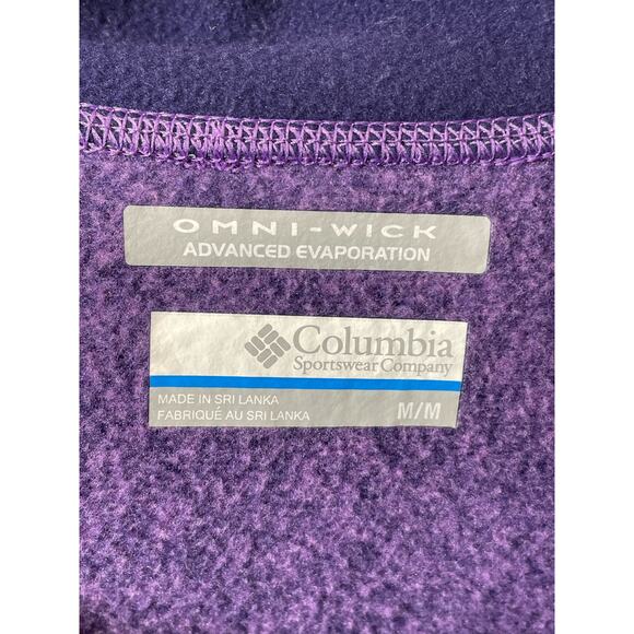 Columbia Ombre Spring 1/2 Zip Pullover Fleece Shirt Purple  Women Med Omni-Wick - Picture 3 of 5